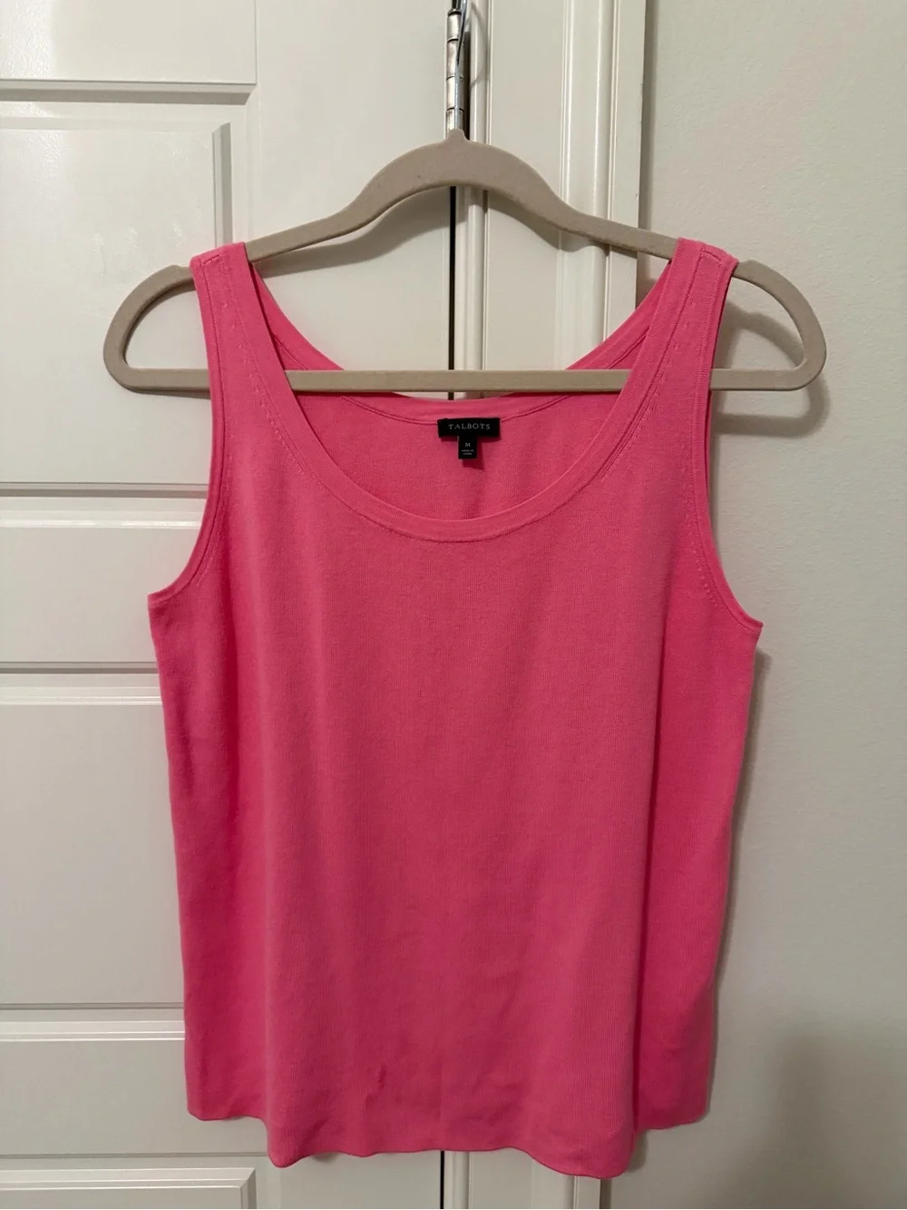 Talbots Hot Pink Short-Sleeve V-Neck Cardigan with Shell